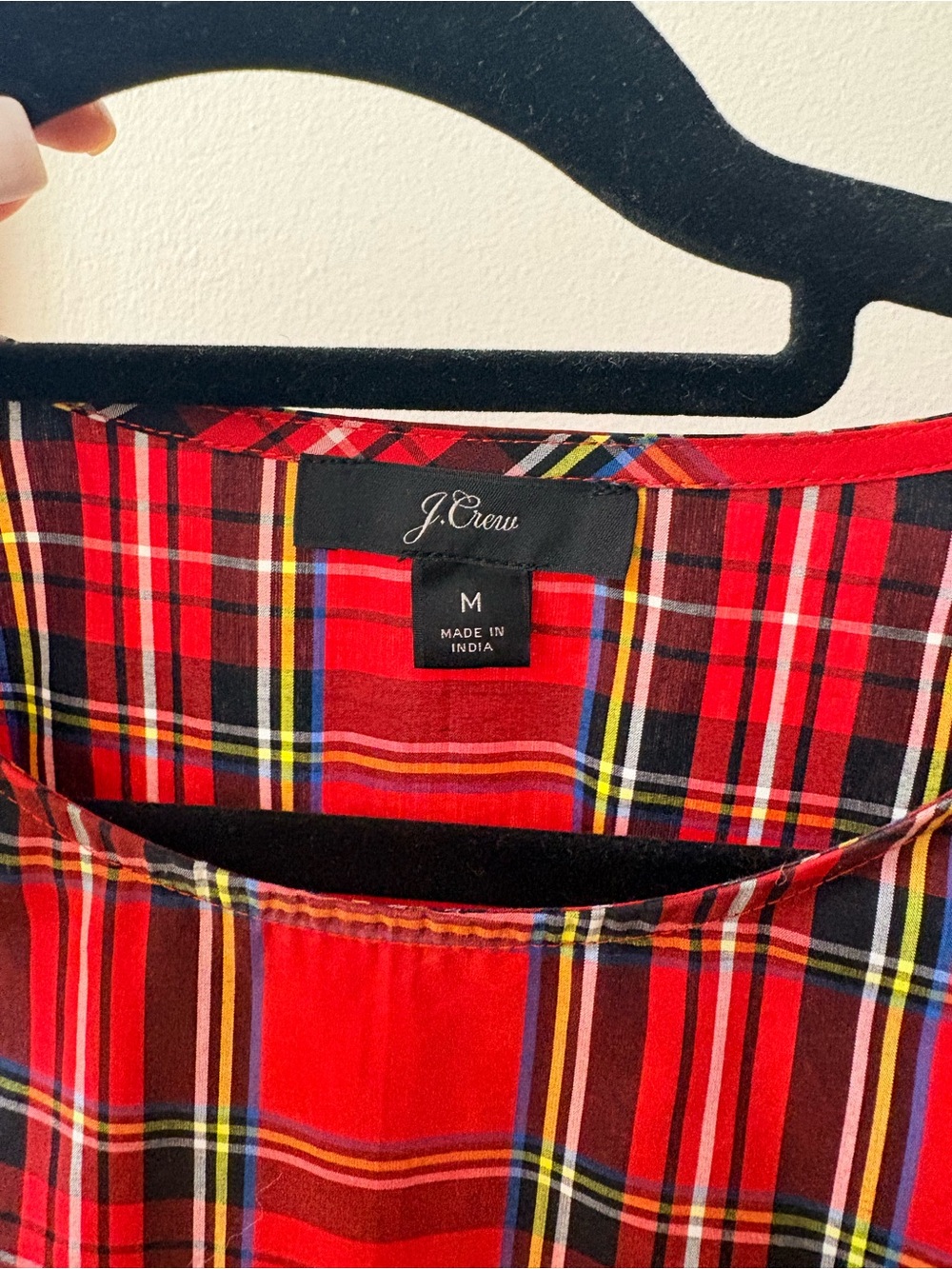 J. Crew Red Plaid A-Line Skirt with Multi-Color Tartan